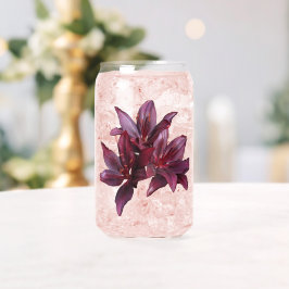 Dark Red Asiatic Lilies Floral Blikvorm Glas