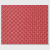 Dark Red Background Wrapping Paper met kerstboomst Cadeaupapier (Vlak)