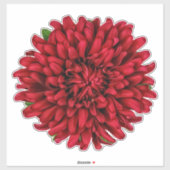 Dark Red Big Dahlia Pinnata Flower Sticker (Vel)