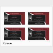 Dark Red Black Wavy Silver Hearts Product Labels (Vel)