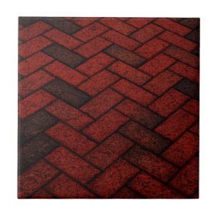 Dark Red Brick Pattern Tegeltje