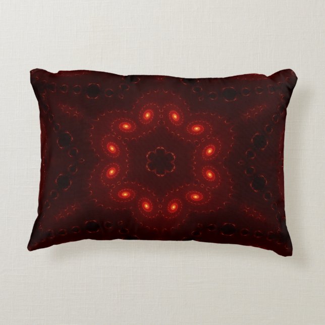 Dark Red Burgandy Gothic Lace Snowflake Accent Kussen (Achterkant)