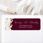 Dark Red Burgundy Gold White Floral Bold Elegant  Etiket (Insitu)