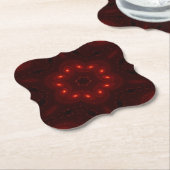 Dark Red Burgundy Gothic Lace Snowflake Kartonnen Onderzetters (Gekanteld)