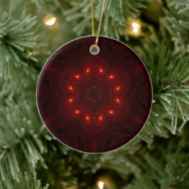 Dark Red Burgundy Gothic Lace Snowflake Keramisch Ornament