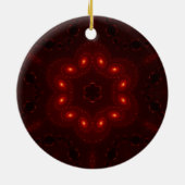 Dark Red Burgundy Gothic Lace Snowflake Keramisch Ornament (Achterkant)