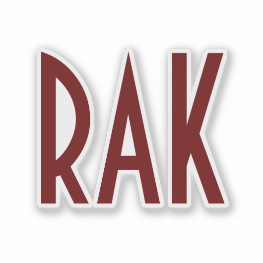 Dark Red Burgundy Monogram Sticker (Voorkant)