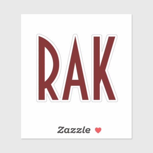 Dark Red Burgundy Monogram Sticker (Vel)