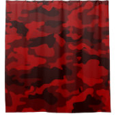 Dark Red Camouflage Douchegordijn (Voorkant)