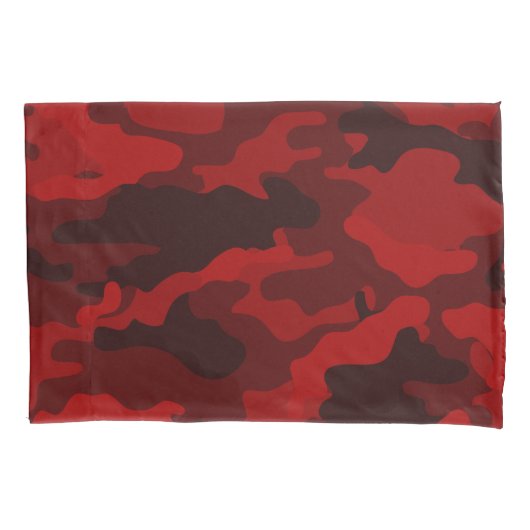 Dark Red Camouflage Kussensloop Set (Voorkant-Links)