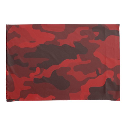 Dark Red Camouflage Kussensloop Set (Voorkant-Rechts)