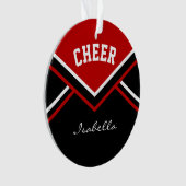 Dark Red Cheerleader 📣 💖 Cheer Ornament (voorkant)