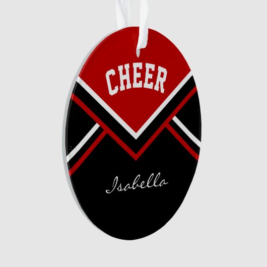 Dark Red Cheerleader 📣 💖 Cheer Ornament (voorkant)