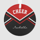 Dark Red Cheerleader 📣 💖 Cheer Ornament (achterkant)