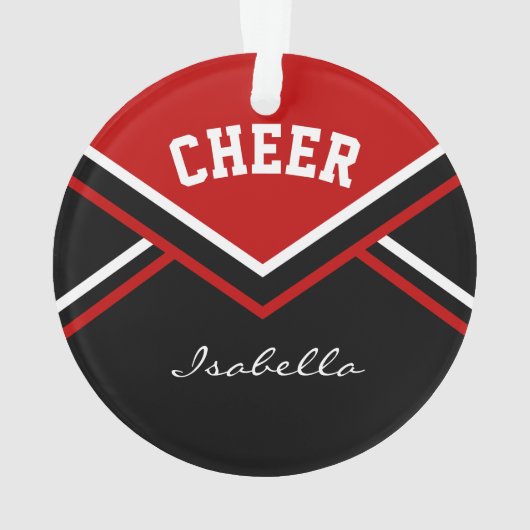 Dark Red Cheerleader 📣 💖 Cheer Ornament (achterkant)