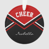 Dark Red Cheerleader 📣 💖 Cheer Ornament (voorkant)