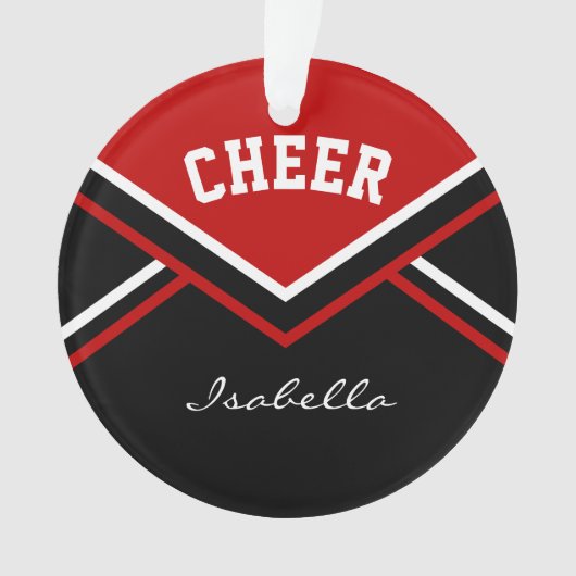 Dark Red Cheerleader 📣 💖 Cheer Ornament (voorkant)