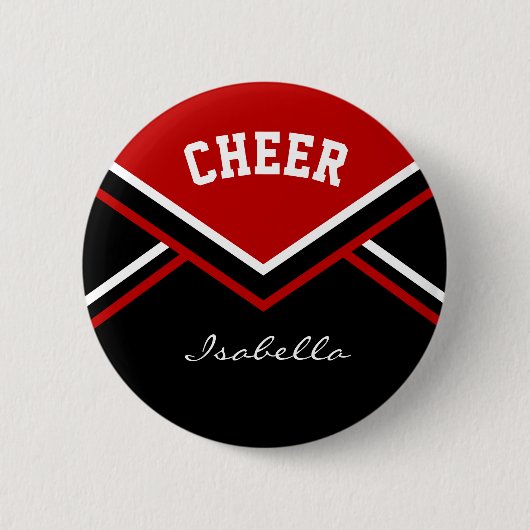 Dark Red Cheerleader Cheer Ronde Button 5,7 Cm (Voorkant)