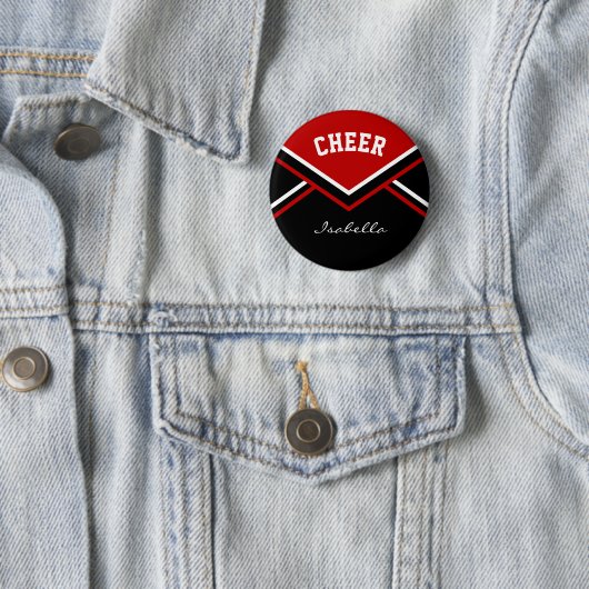 Dark Red Cheerleader Cheer Ronde Button 5,7 Cm (In situ)