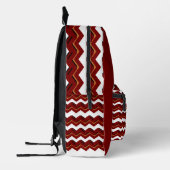 Dark Red Chevron Backpack – Stylish & Chic Bedrukte Rugzak (Links)