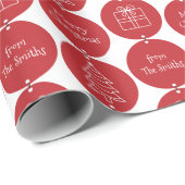 Dark Red Circles - Eigen familienaam Cadeaupapier (Rol Hoek)