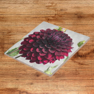 Dark Red Dahlia Bloom Floral Ceramic Tile Tegeltje