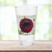 Dark Red Dahlia Bloom Floral Drink Glas