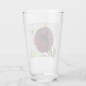 Dark Red Dahlia Bloom Floral Drink Glas (Achterkant)