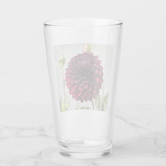 Dark Red Dahlia Bloom Floral Drink Glas (Achterkant)