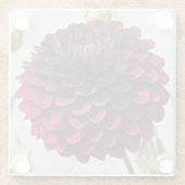 Dark Red Dahlia Bloom Floral Glazen Onderzetter (Achterkant)