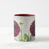 Dark Red Dahlia Bloom Floral Mok (Midden)