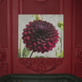 Dark Red Dahlia Bloom Foto Canvas Afdruk