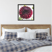 Dark Red Dahlia Bloom Foto Canvas Afdruk (Insitu (Slaapkamer))