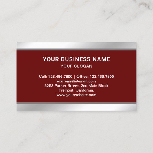Dark Red Desktop PC Computer Repair Technician Visitekaartje (Achterkant)