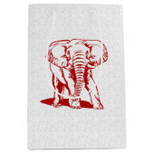Dark Red Elephant Line Tekening Medium Cadeauzakje (Voorkant)
