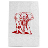 Dark Red Elephant Line Tekening Medium Cadeauzakje (Achterkant)