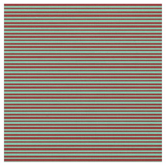 Dark Red en Aquamarine Stripes Pattern Stof (Close Up)