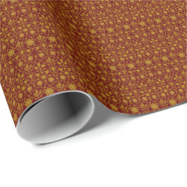 Dark Red en Gold Filigree Pattern  Cadeaupapier