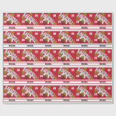 Dark Red en White Stripe Basketball Cadeaupapier (Vlak)