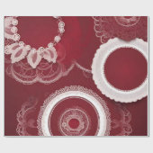 Dark Red Floral AI art Cadeaupapier (Vlak)