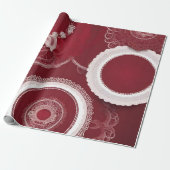 Dark Red Floral AI art Cadeaupapier (Uitgerold)