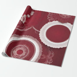 Dark Red Floral AI art Cadeaupapier