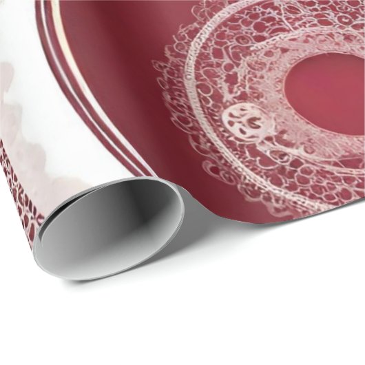 Dark Red Floral AI art Cadeaupapier (Rol Hoek)