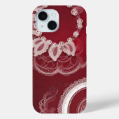 Dark Red Floral AI art Case-Mate iPhone Case (Achterkant)