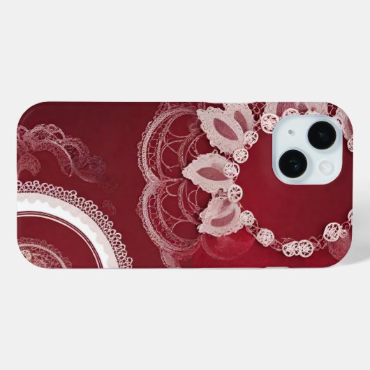Dark Red Floral AI art Case-Mate iPhone Case (Achterkant (horizontaal))