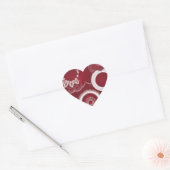 Dark Red Floral AI art Hart Sticker (Envelop)