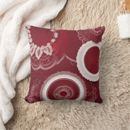 Dark Red Floral AI art Kussen