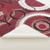 Dark Red Floral AI art Sherpa Deken (3/4)