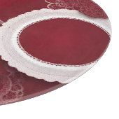 Dark Red Floral AI art Snijplank (Hoek)