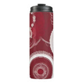 Dark Red Floral AI art Thermosbeker (Voorkant)